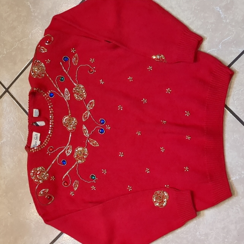 Allison Smith Vintage Embellished Sweater Size Large
